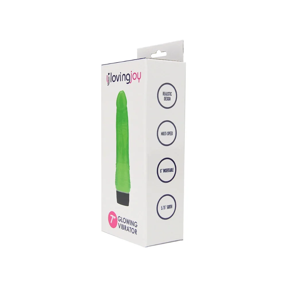 Loving Joy Vibrador Realista 7 Polegadas Brilha no Escuro
