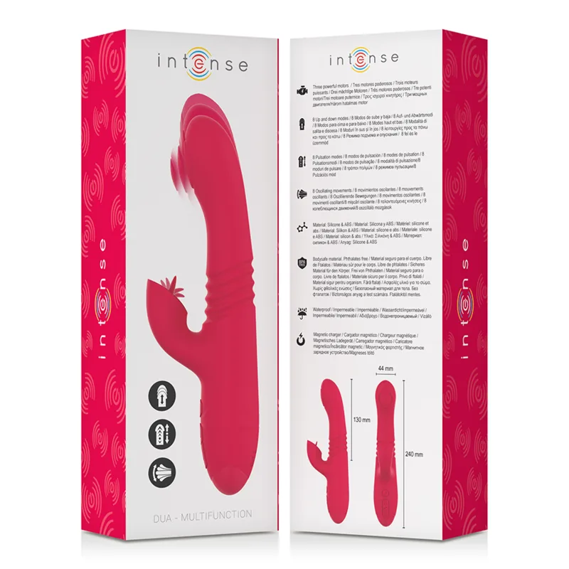 INTENSE - VIBRADOR UP & DOWN RECARREGVEL DUA MULTIFUNO COM LÍNGUA VERMELHA