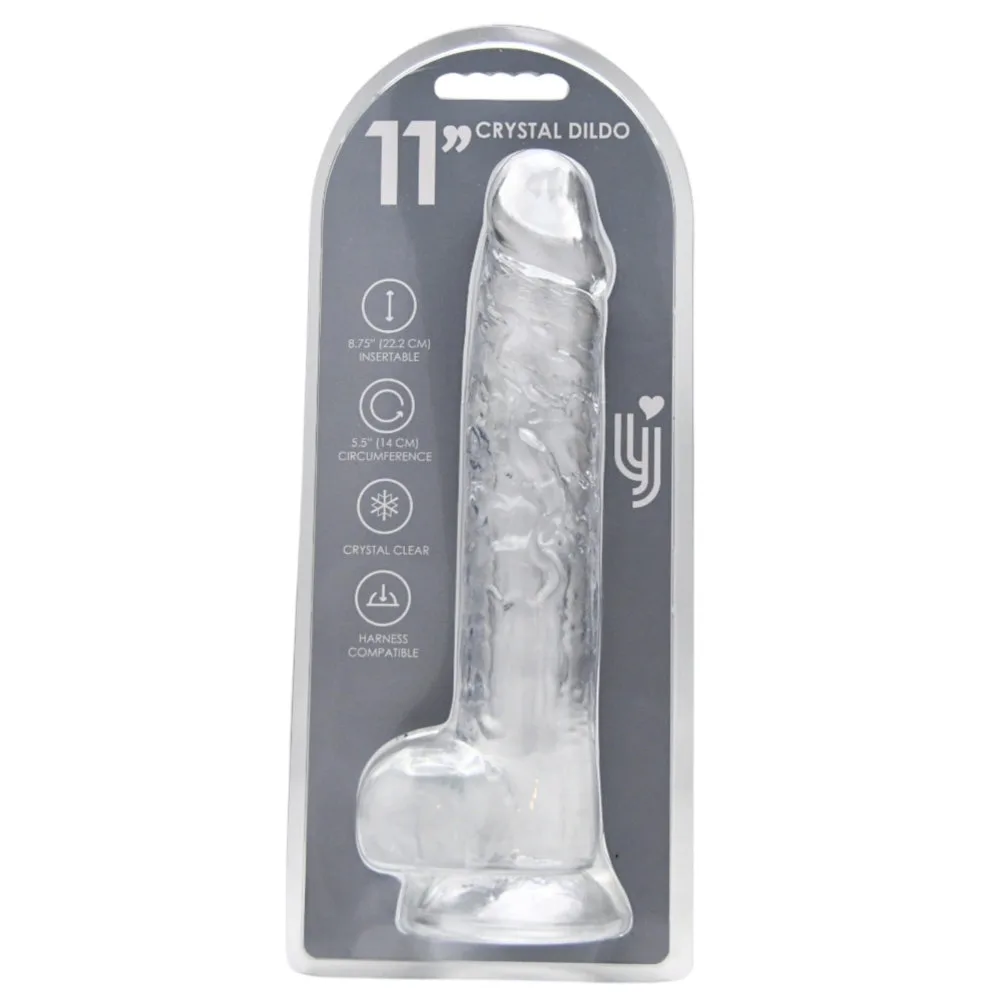 Loving Joy Dildo 11 Polegadas com Testículos Transparente