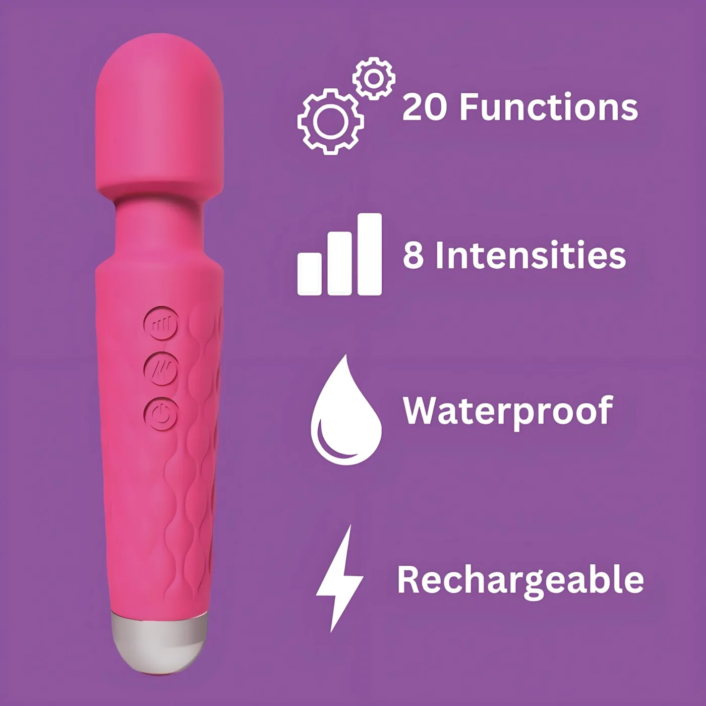 Loving Joy 20 Function Wand Vibrator Pink