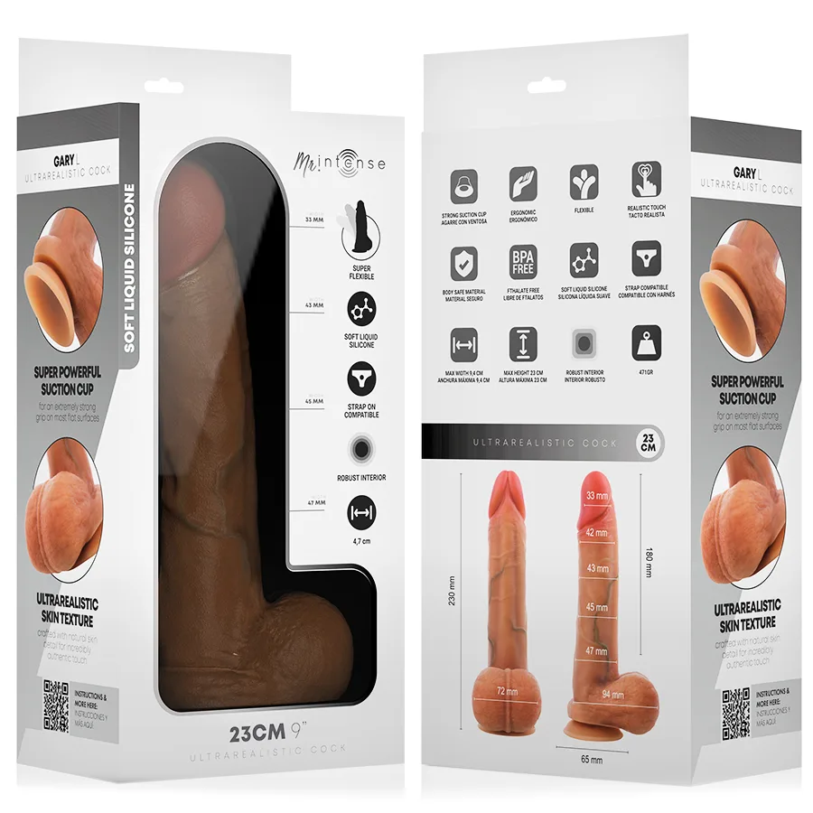 Mr Intense - Gary L Pénis de Silicone Ultra-Realista com Testículos 23 cm - Ø- 4,7 cm