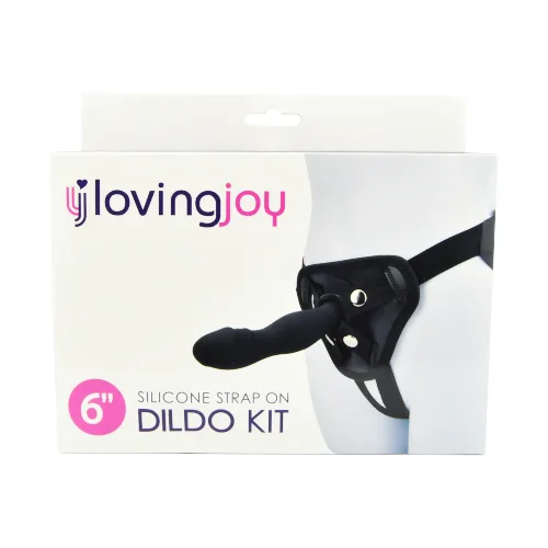 Loving Joy Kit Dildo Strap-On de Silicone 6 Polegadas