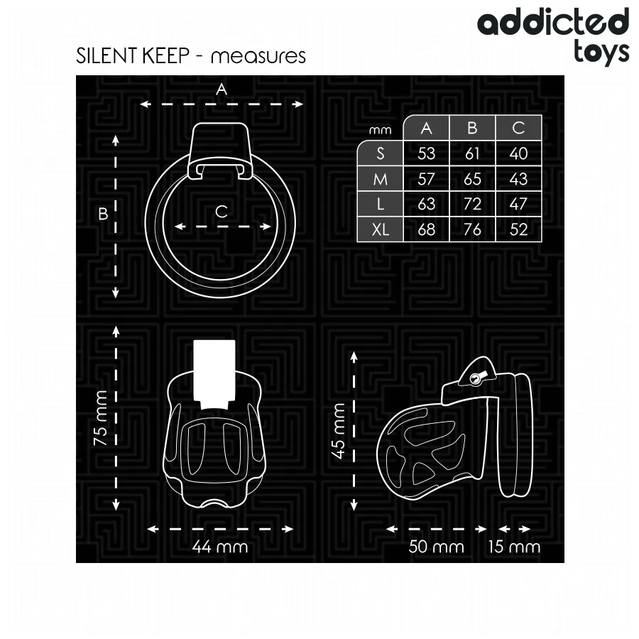 ADDICTED TOYS LOCKED - SILENT KEEP PENIS CAGE 7.5 CM