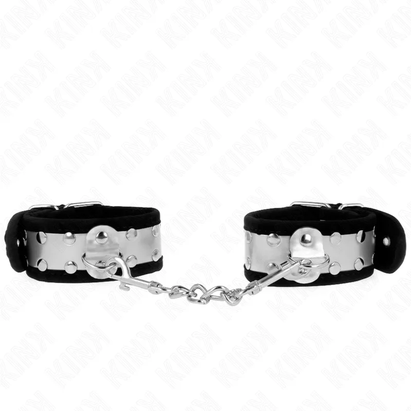 KINK - PULSO FINO PRETO / PRATA 30 X 4 CM