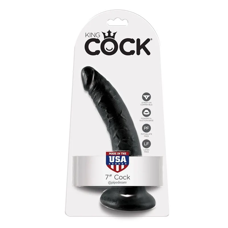 KING COCK - DILDO PRETO 17.8 CM