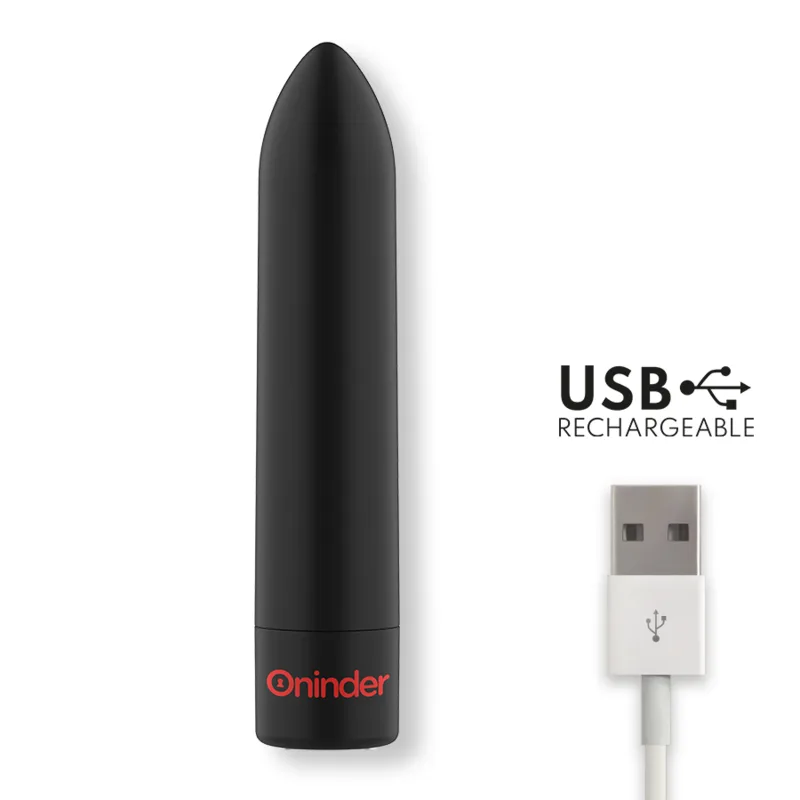 ONINDER - BERLIN BULLET VIBRADOR PRETO 9 MODOS 8,5 X 2 CM - APLICATIVO GRATUITO