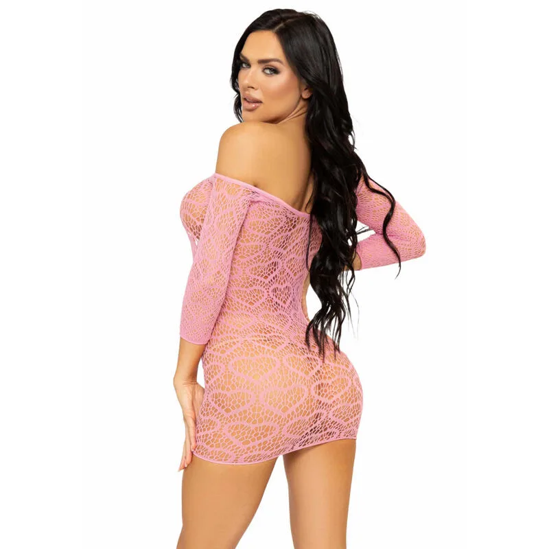 LEG AVENUE - HEART NET MINI VESTIDO TAMANHO ÚNICO