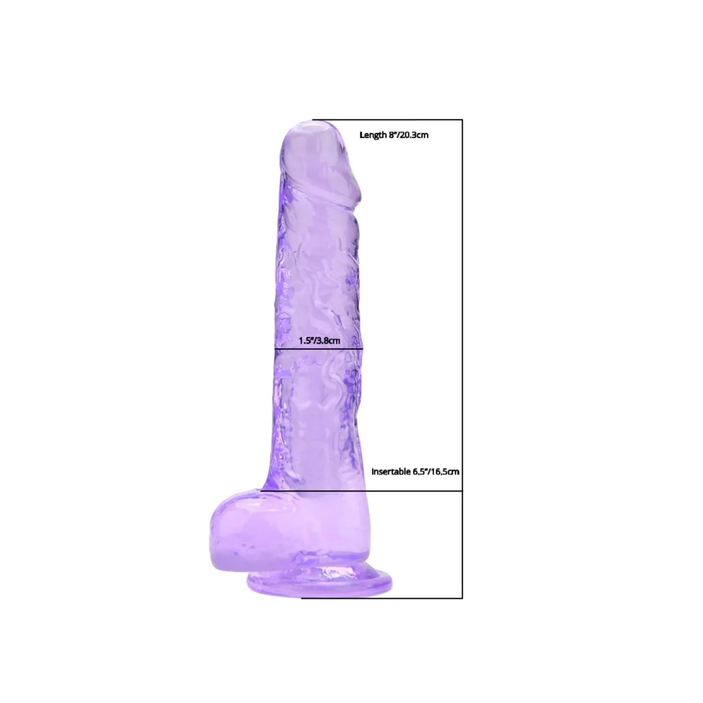 Loving Joy Dildo 8 Polegadas com Testículos Roxo
