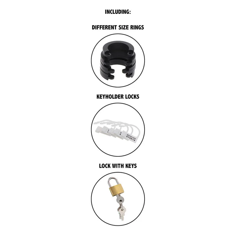 HIDDEN DESIRE - EXTREME CHASTITY COCK CAGE SILICONE SIZE S BLACK