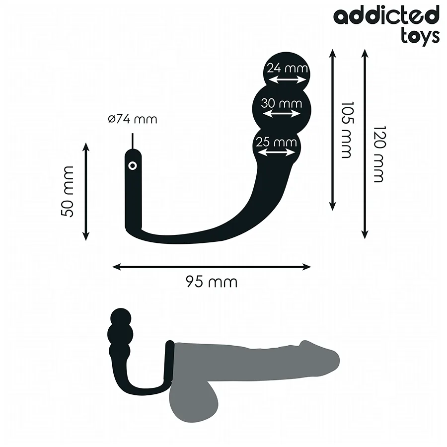 ADDICTED TOYS - ANAL PLUG WITH RING SILICONE MODEL 1