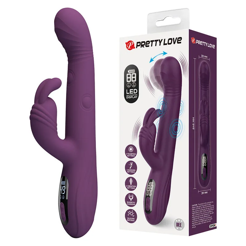 Pretty Love - Dee Vibrador Multifuncional Coelho Oscilação e Percussão Roxo
