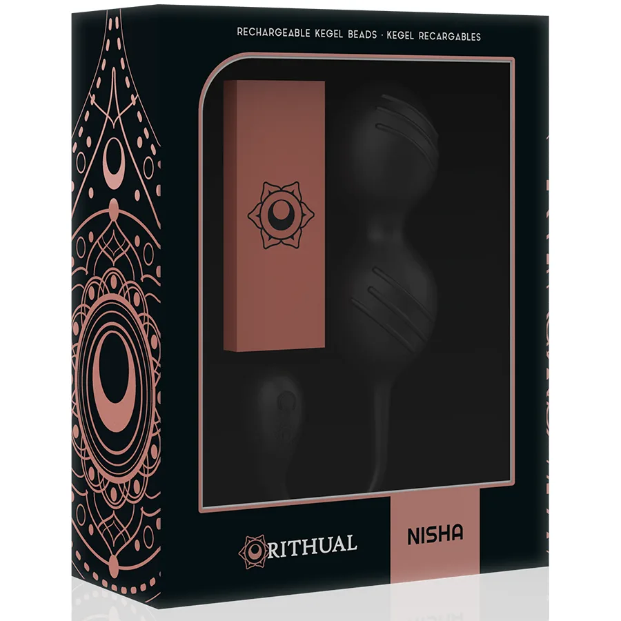 RITHUAL - NISHA RECHARGEABLE VIBRATING KEGEL BALLS BLACK