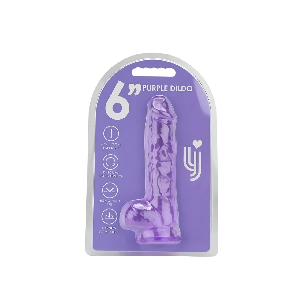 Loving Joy Dildo 6 Polegadas com Testículos Roxo