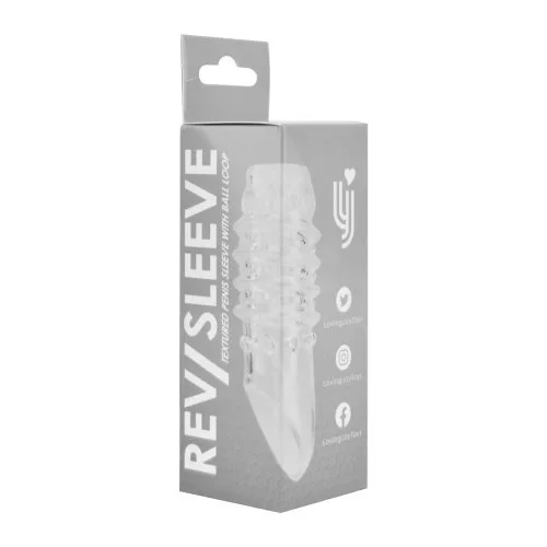 Rev-Sleeves Manga Peniana Texturada com Anel para Testículos
