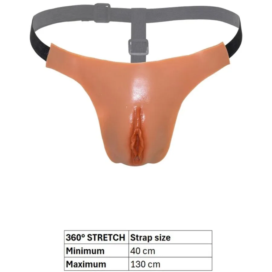 HIDDEN DESIRE - ALTER EGO ADJUSTABLE OPEN VAGINA STRING FLESH