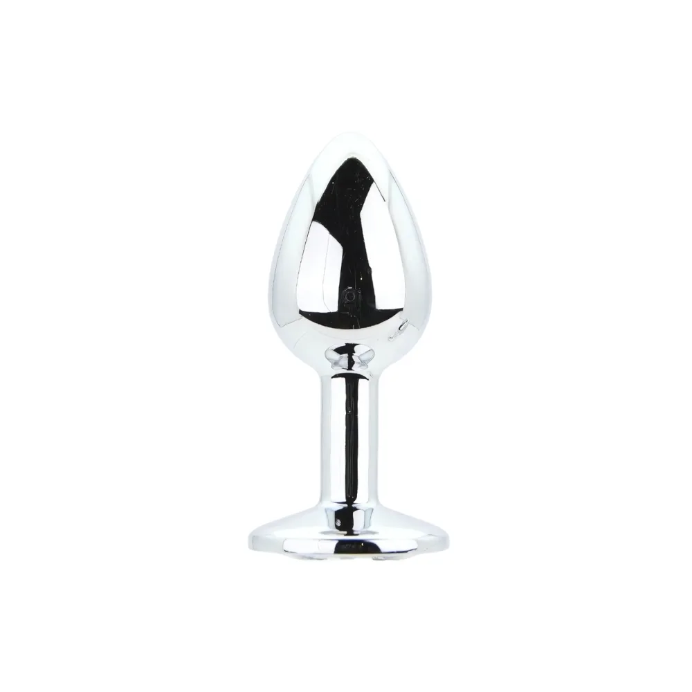 Toosh Plug Anal de Metal Prateado Conjunto de 3 Pedra Transparente