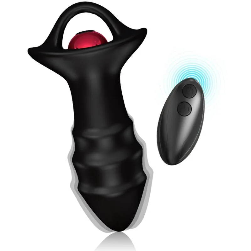Armony - Vibrador de Dedo Kylin e Controle Remoto de Plug Anal Preto