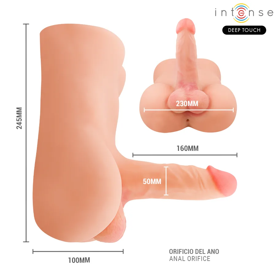 INTENSE DEEP TOUCH - TORSO DAMIEN COM DILDO REALISTA COM FUNÇÃO DE PRESSÃO E VIBRAÇÃO, CONTROLE REMOTO, 3,5 KG