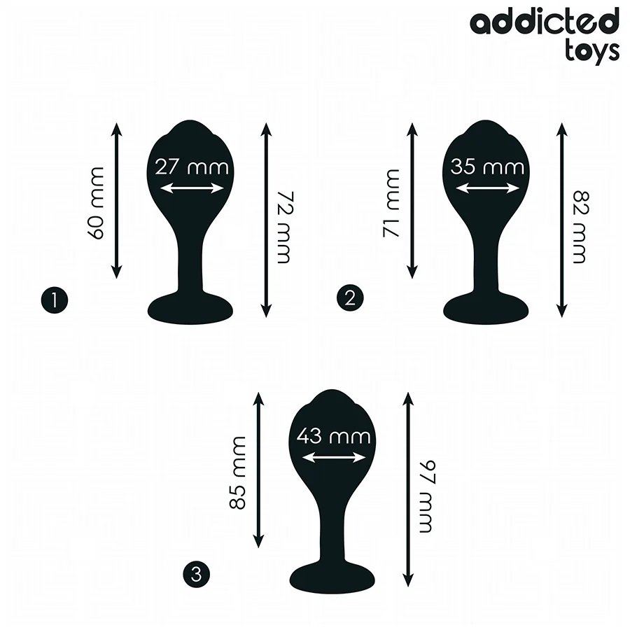 ADDICTED TOYS - SET OF 3 ANAL PLUG SILICONE WITH JEWEL