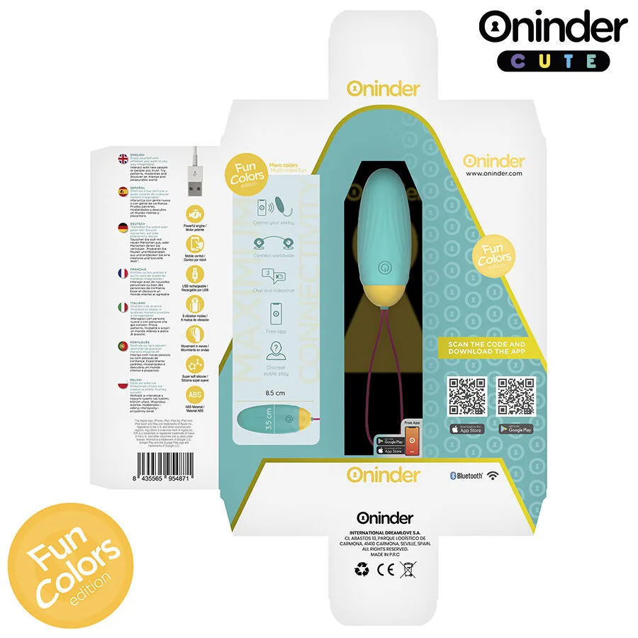 ONINDER CUTE - OVO VIBRATÓRIO PARA PRAZER E AMOR - GEMAS DE SILICONE GIRATÓRIAS - APLICATIVO GRATUITO GLOBAL