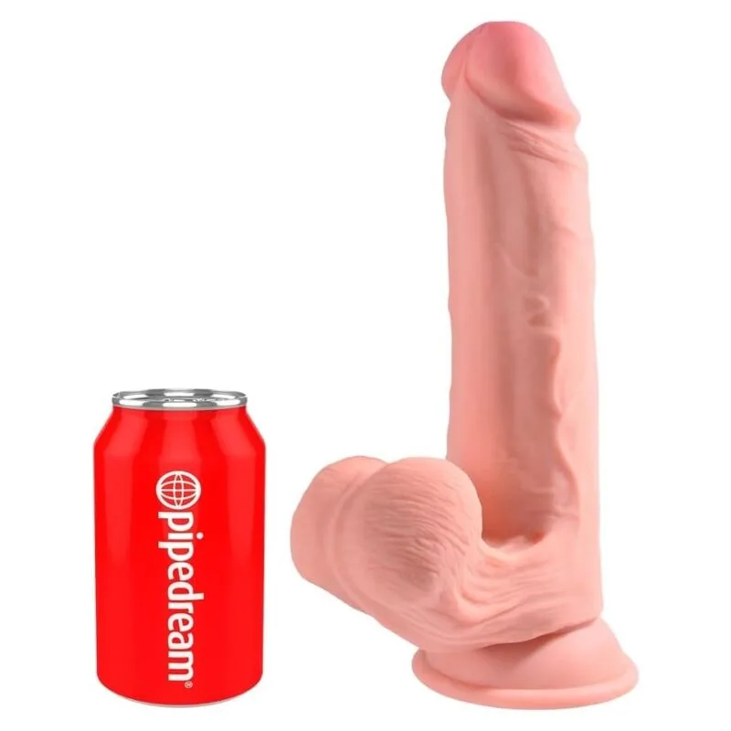 King Cock Plus - Dildo Realista de Tripla Densidade com Testículos Móveis 23 cm Cor de Carne