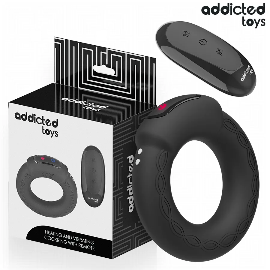ADDICTED TOYS - ANEL PÊNICO VIBRANTE COM EFEITO DE AQUECIMENTO E CONTROLE REMOTO