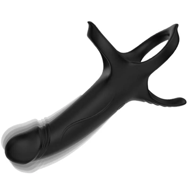 Armony - Dildo with Ring & Vibrator Black