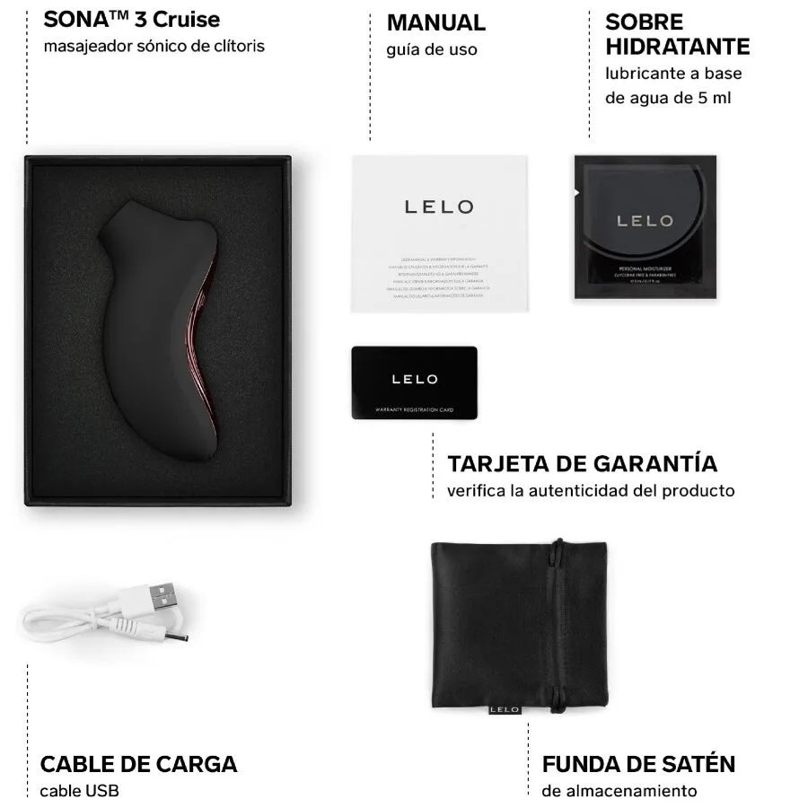 LELO - SONA 3 CRUISE MASSAGEADOR CLITÓRICO SÔNICO PRETO