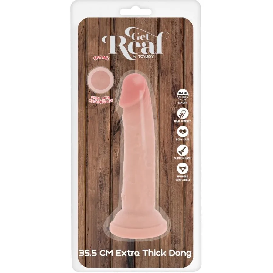 GET REAL - DELUXE THICK DOUBLE-DENSITY TPE DONG 35.5 CM