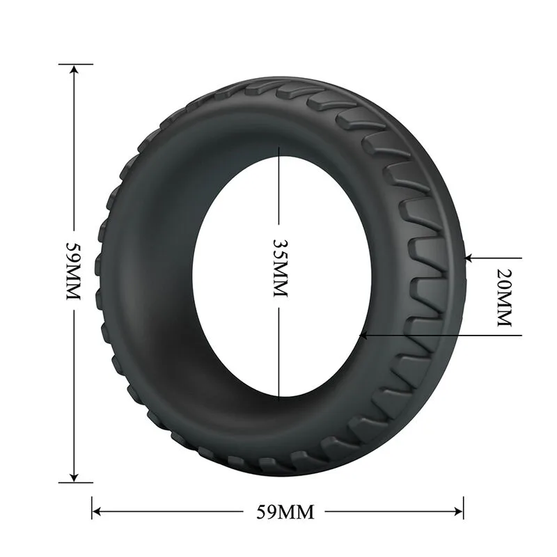 Crazy Bull - Merritt Textured Silicone Cock Ring Black