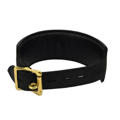 Bound Noir Coleira em Pele Nubuck com Argola O
