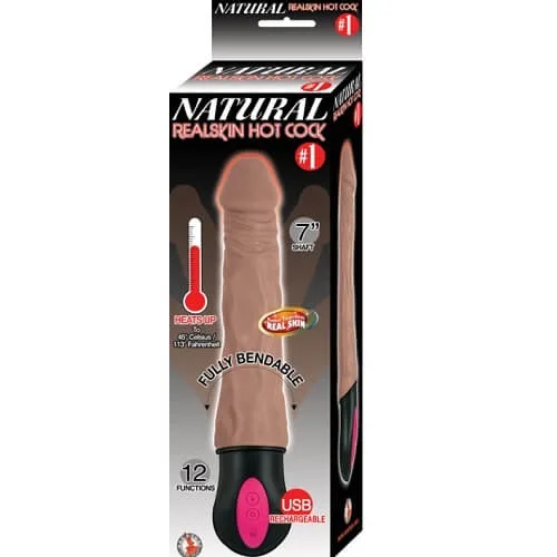 Dildo Vibratório Realista com Aquecimento 7 Polegadas Castanho