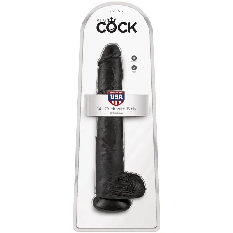 KING COCK - PÊNIS REALÍSTICO COM BOLAS 30.5 CM PRETO