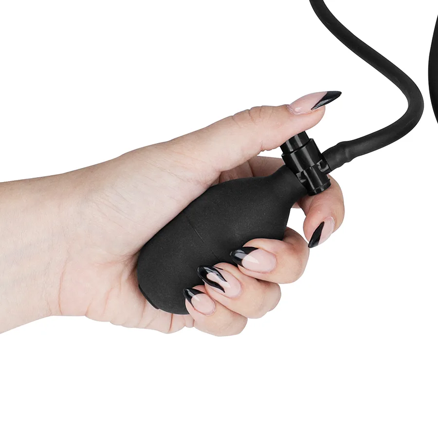 FETISH SUBMISSIVE BONDAGE - INFLATABLE STRANGLING COLLAR WITH CHAIN