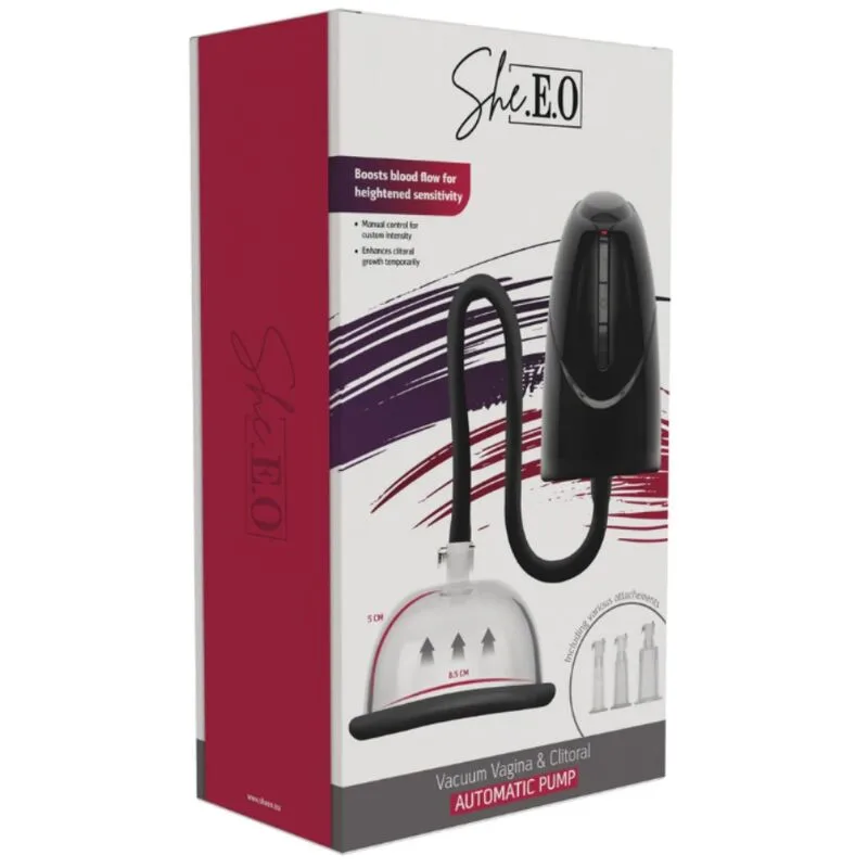She.e.o - Bomba de Vácuo Automática para Vagina e Clitóris Preta