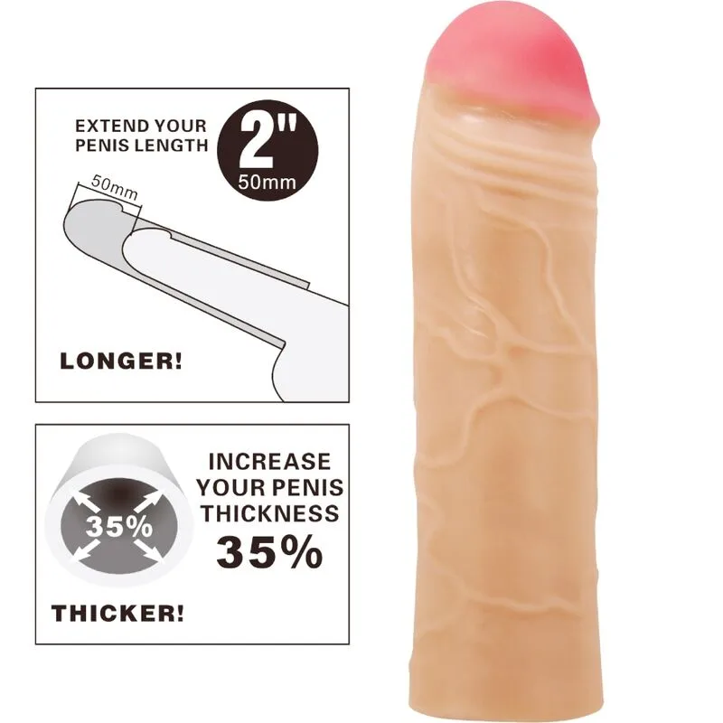 PRETTY LOVE - CHANE PENIS EXTENDER COBERTURA CARNE