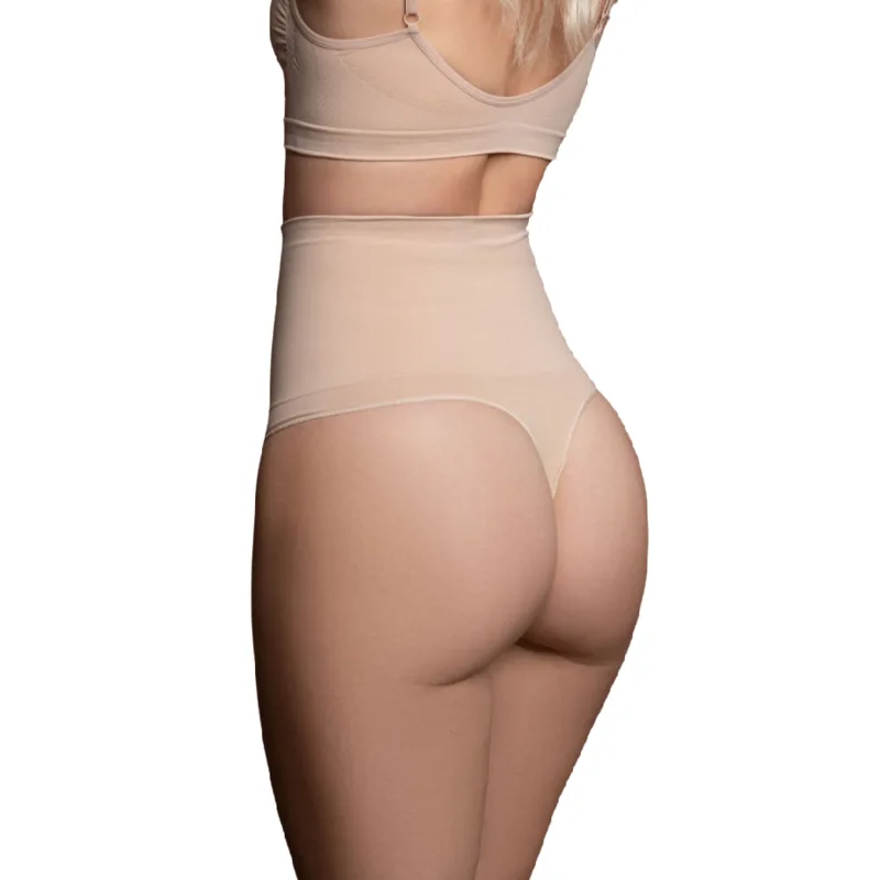 BYE-BRA - CINTO SEM EMENDA ESTILO TANGA BEIGE TAMANHO