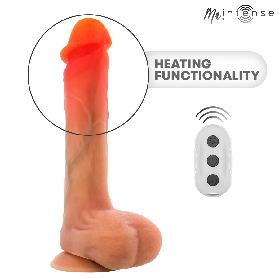 Mr Intense - Bradley Vibrador de Silicone com Efeito de Aquecimento e Controle Remoto 21 cm - Ø - 4,2 cm