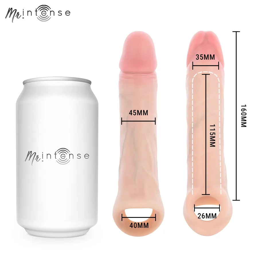 Mr Intense - Capa de Silicone para Pénis Vibrador Arnold L com Controle Remoto 16 cm -Ø- 4,5 cm