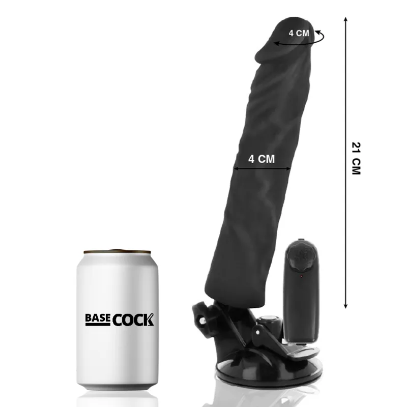 Basecock - Realistic Vibrator Remote Control Black 21 cm -O- 4 cm