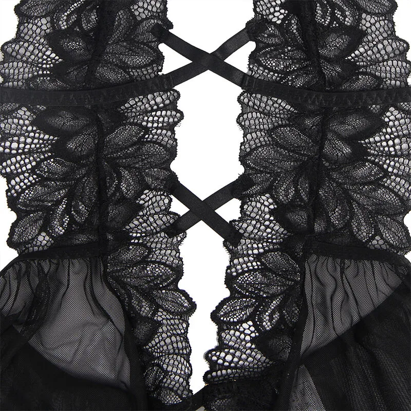 Subblime - Teddy Halter Neck Bare Back Lace Black