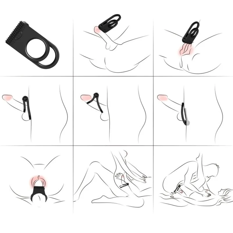 Armony - Anel Vibrador Duplo Twins para Casais Preto