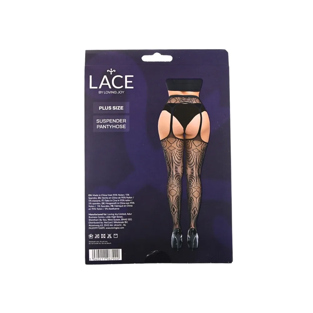 Lace by LJ Plus Size Suspender Pantyhose