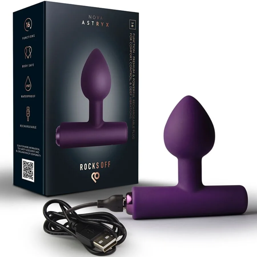 ROCKS-OFF - NOVA ASTRYX RECHARGEABLE PREMIUM & POWERFUL ANAL PLUG 16 FUNCTION PURPLE