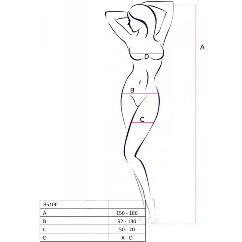 PASSION - BS100 WHITE BODYSTOCKING ONE SIZE