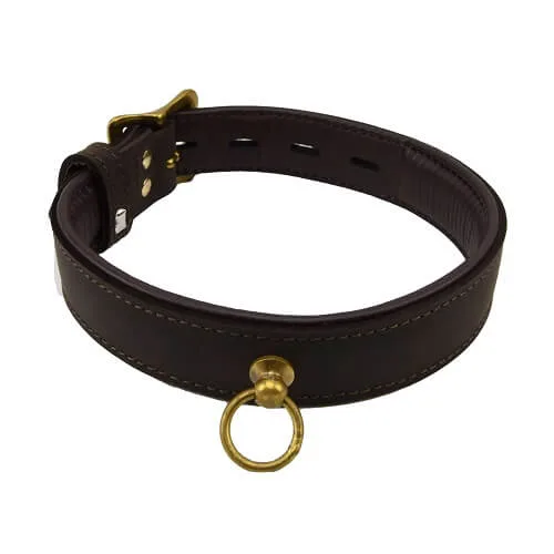 BOUND Choker com Argola O em Pele Nubuck