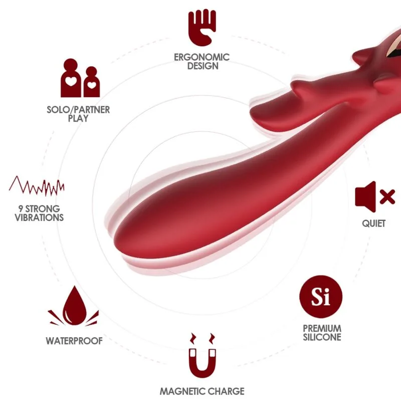 Armony - Elk Vibrator Rabbit Curved Red