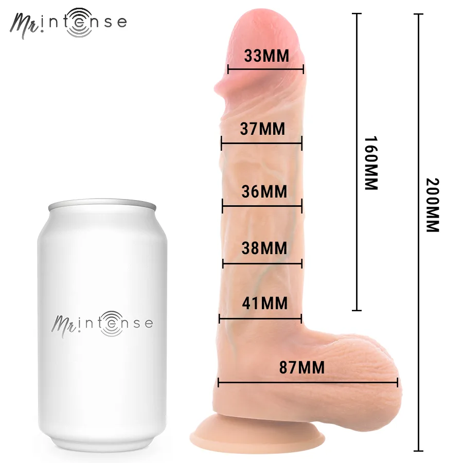 Mr Intense - Vibrador Logan de Silicone com Efeito de Calor e Controle Remoto 20 cm -Ø- 4,1 cm
