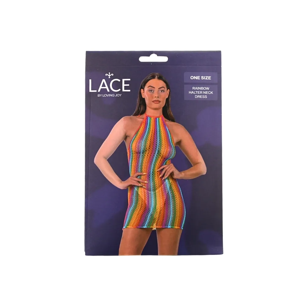 Lace by LJ Vestido Halter Arco-Íris