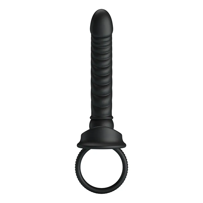 Pretty Love - Merritt Anal Vibrator with Ring and Vibration Black